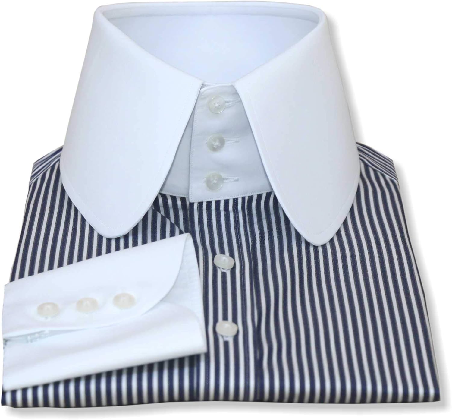 mens white high collar dress shirt