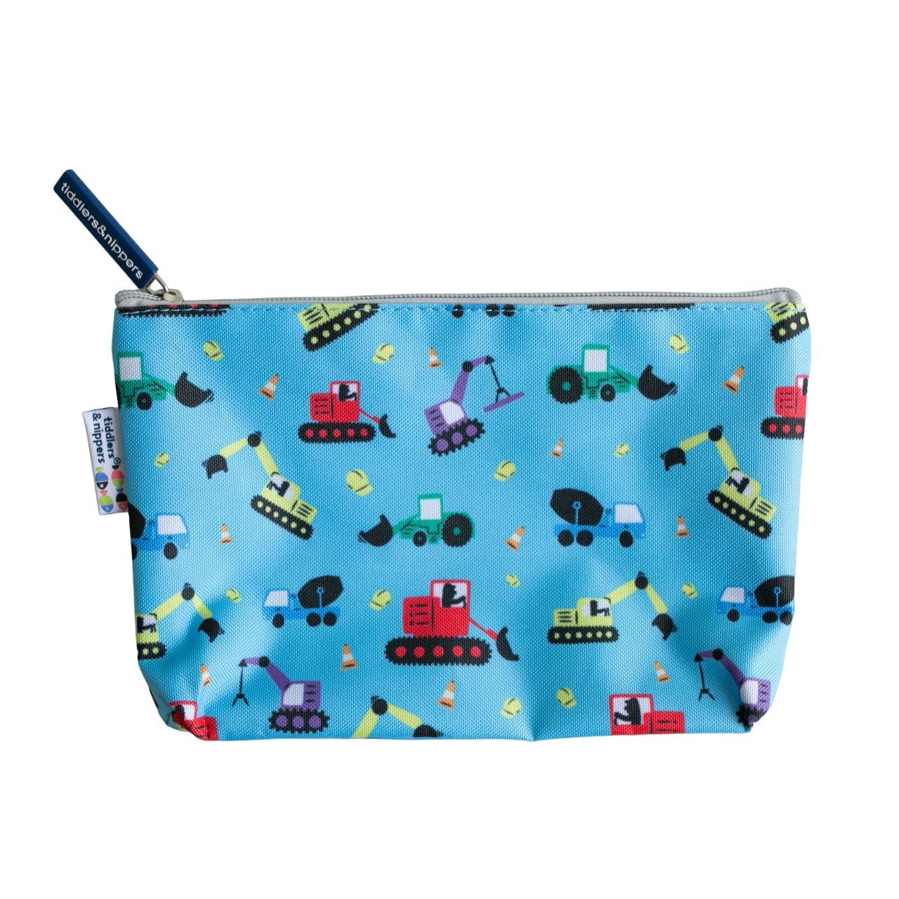 Tiddler Grab & Go Pouch | Multi-Purpose Bag | Pencil Case | Ideal for Medicines, Stationary, Snacks, Wipes, Dummies, School, Nursery, Holidays, Travel & Much More! (Diggers & Lorries)