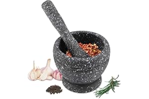 Mortar and Pestle, Grinder Bowl with Rod Hammer, Sauce Garlic Masher Hand Grinder Crusher Kitchen Gadgets Seasoning Spice Too