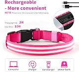 PcEoTllar Light Up Dog Collar Rechargeable Waterproof Pink Size S view 4