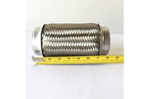 LEDIN 3" x 8" Flex Pipe Exhaust Stainless Steel Double Braid Heavy Duty Coupling Tube