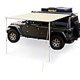 SAMOUT Vehicle Awning, 8.2ft x 8.2ft, Rooftop Pullout Ripstop UPF50+ Side Awning, Reinforced Hinges & Poles for Jeep/SUV/Truck/Van