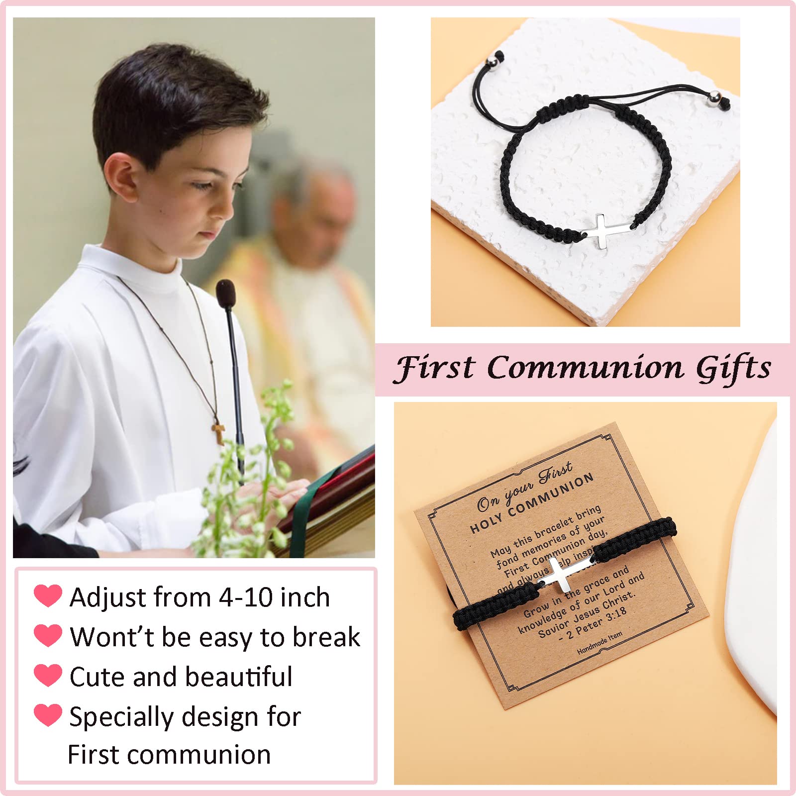Korotho To Mens Gifts Cross Bracelet for Dad, Bonus Dad, Uncle, Son, Nephew, Grandson - Fathers Day Birthday Christmas First Communion Confirmation Baptism Christian Gift for Him