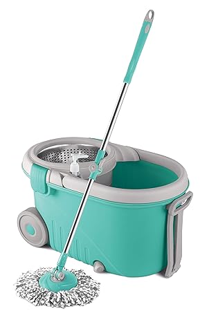 Spotzero By Milton Royale Spin Mop, Aqua Green (Steel Wringer)