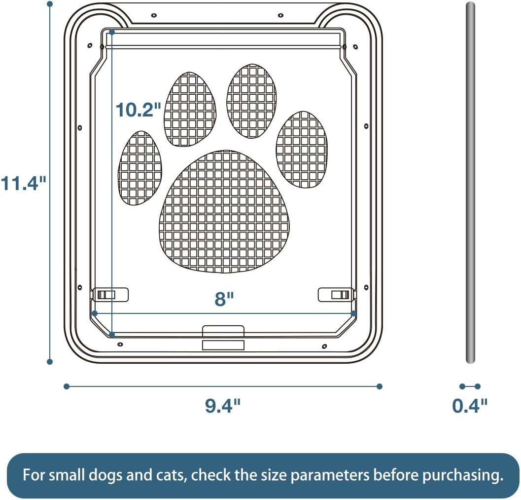 Namsan Cat Screen Door - Inside Size 8.25x10.4 inches Sliding Screen Doggie Door with Magnetic Flap for Exterior Doors Lockable Cat Door : Pet Supplies