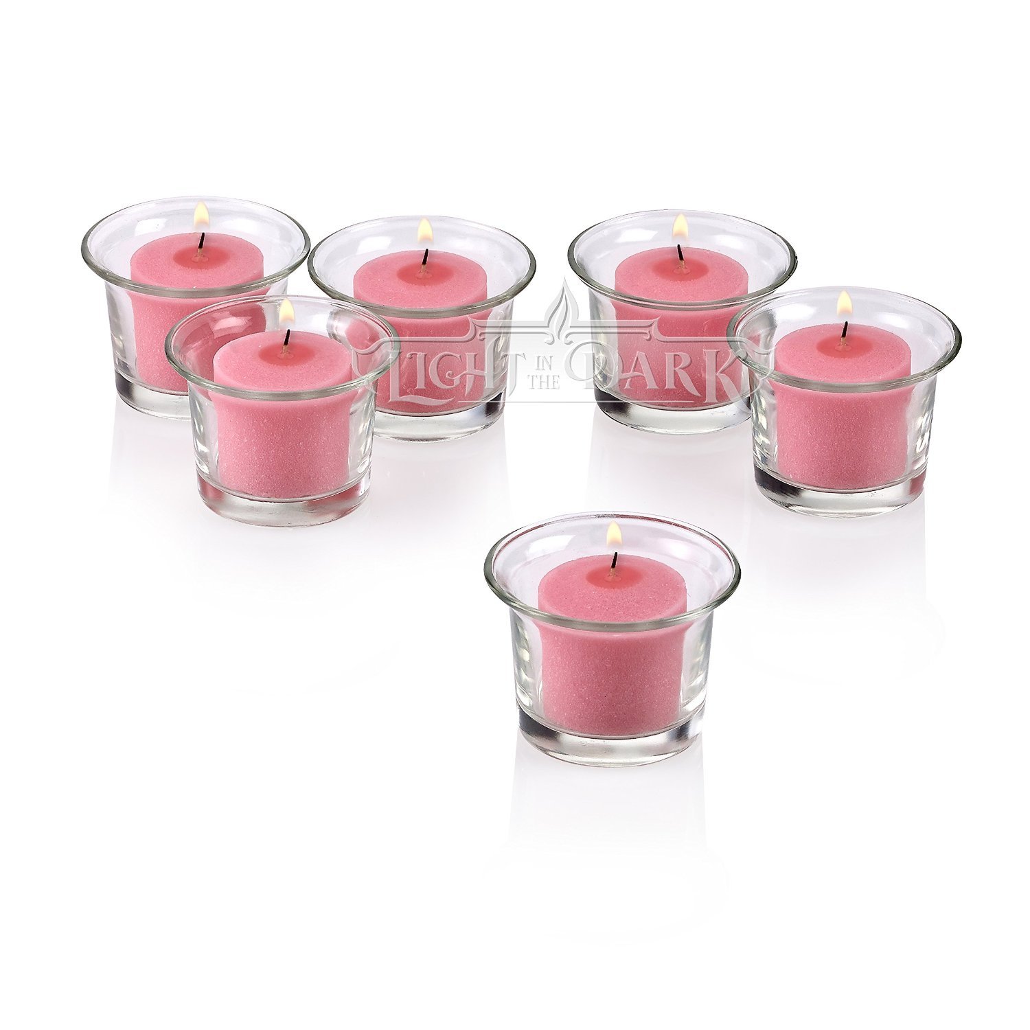 Light In The Dark Clear Glass Lip Votive Candle Holders
