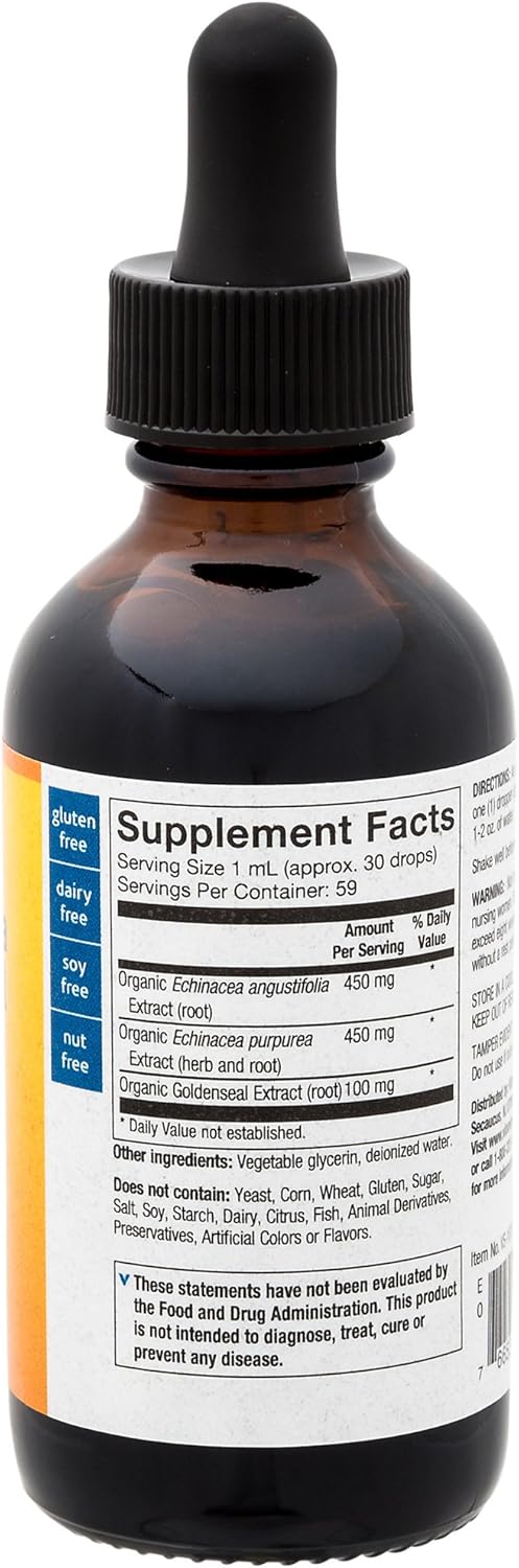 The Vitamin Shoppe Echinacea Goldenseal Extract, Seasonal Herbal Supplement Supports Healthy Immune Function (2 Fluid Ounces Liquid): Health & Personal Care