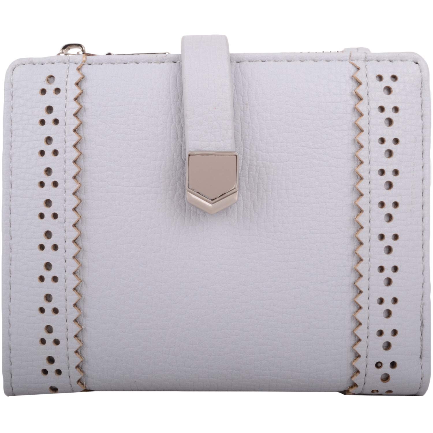 Womens Faux Leather RFID Protected Bi-Fold Money/Coin Holder/Purse - Stone