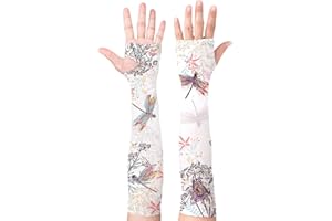 Buwuta Garden Sleeves for Women Dragonfly Sun Protection Sleeves Anti-Scratch Arm Cooling Sleeves for Farmers Sports