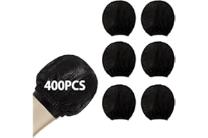 Zettokete Microphone Cover Pop Filter 400 PCS, Disposable Mic Cover with Individual Packing, Microphone Protector Suit for Most Handheld Microphones, Non-Woven, Black