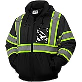 SRsafety High Visibility Safety Jacket,Reflective Waterproof Jacket with Black bottom,Construction Work Jacket for Men/Women