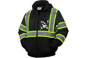 SRsafety High Visibility Safety Jacket,Reflective Waterproof Jacket with Black bottom,Construction Work Jacket for Men/Women