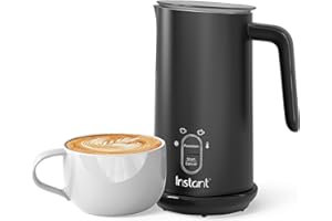 Instant Pot Milk Frother, 4-in-1 Electric Milk Steamer, 10oz/295ml Automatic Hot and Cold Foam Maker and Milk Warmer for Latte, Cappuccinos, Macchiato, From the Makers of Instant 500W, Black