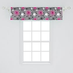 Ambesonne Vintage Floral Window Valance, Vibrant