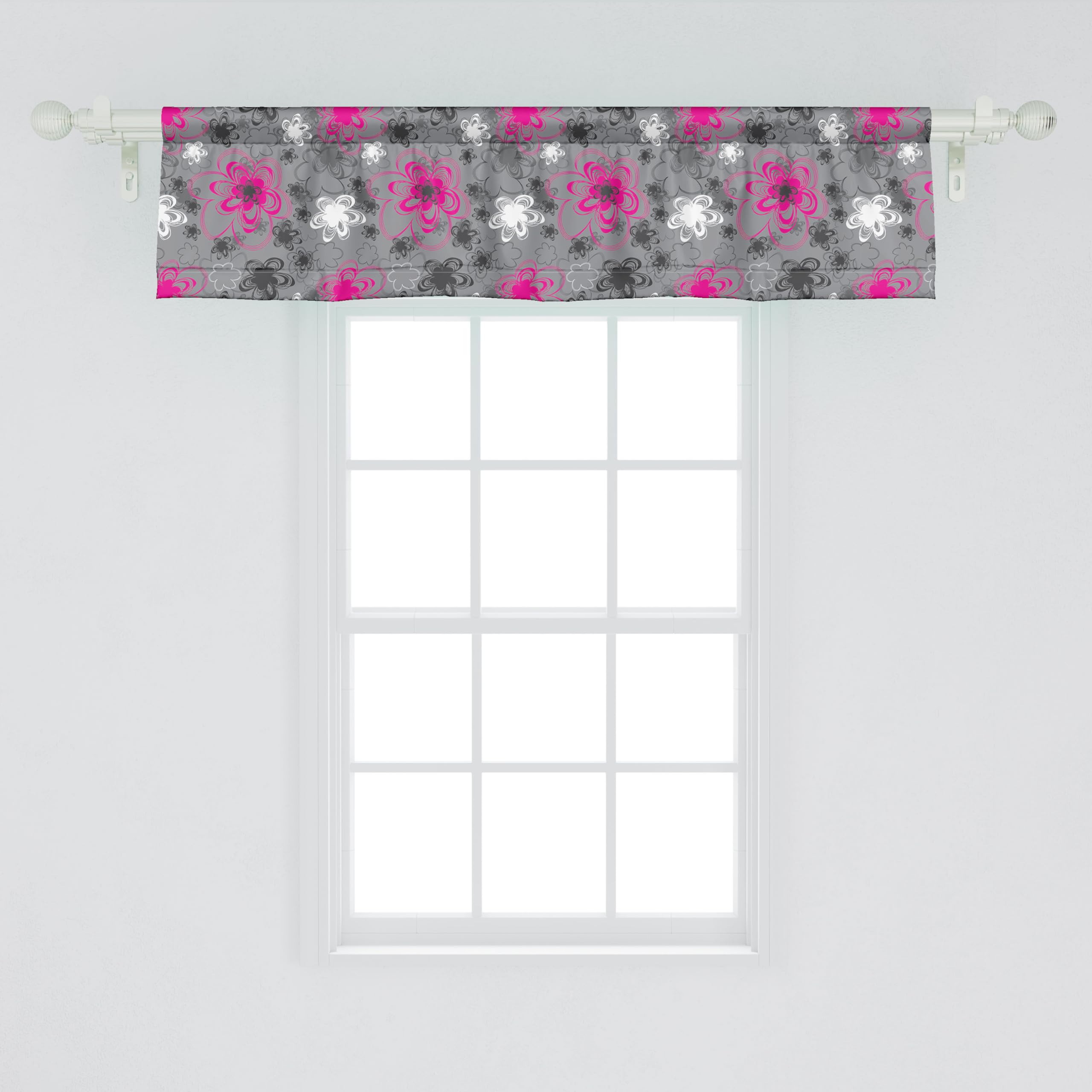 Ambesonne Vintage Floral Window Valance, Vibrant