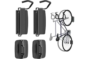PUTORSEN Swivel Bike Wall Mount,Bike Hangers for Garage and Indoor Storage,Space Saving Sturdy Wall Mount Bike Rack,Vertical Bike Rack Holds Up to 77 lbs,2 Pack,Black