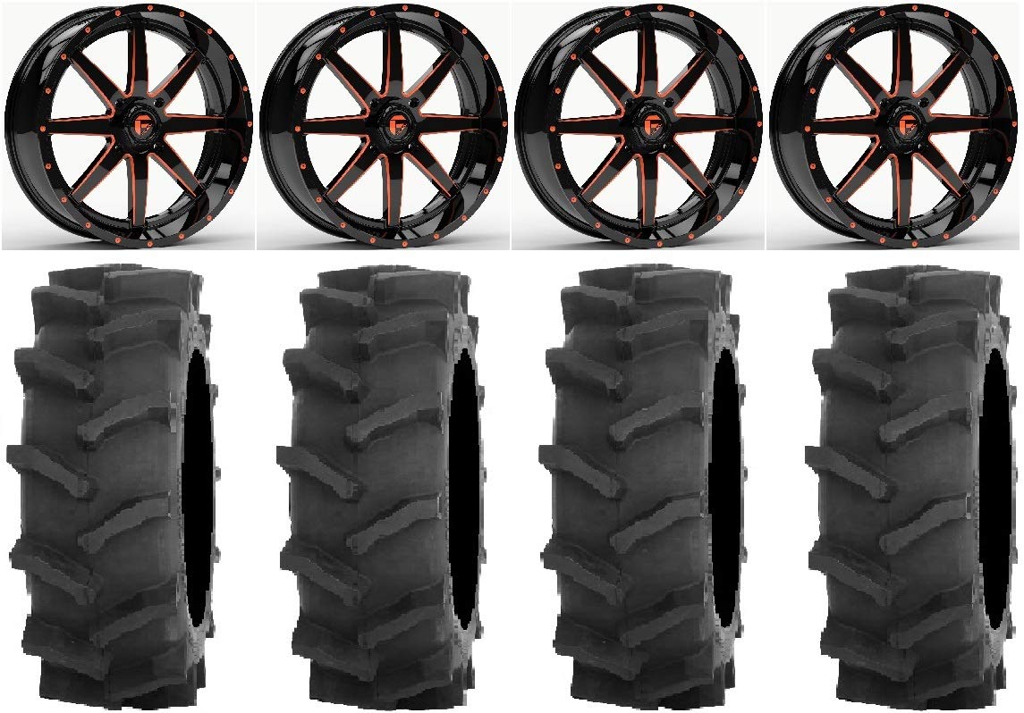 4x156 Bolt Pattern 12mmx1.25 Lug kit Bundle Fuel Maverick Orange 20