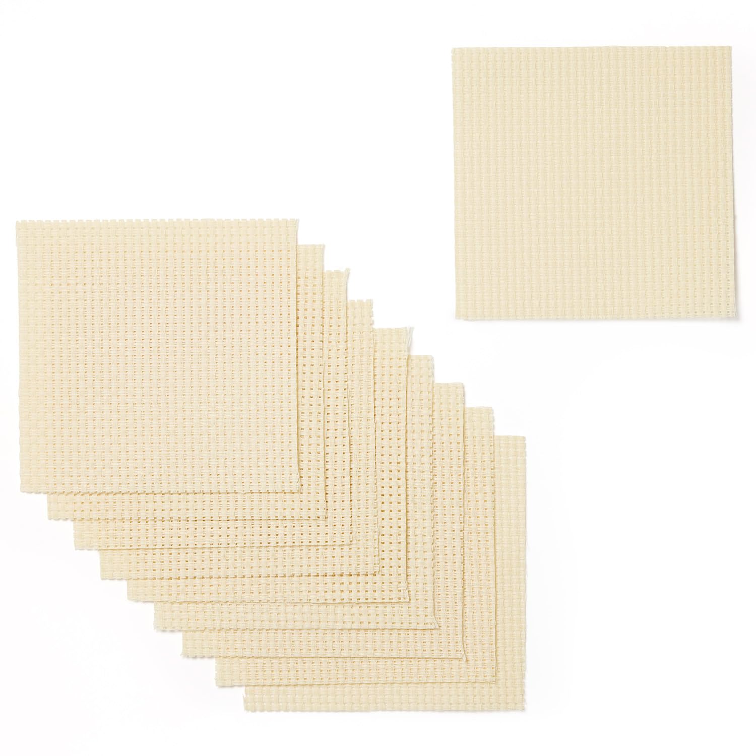 Springboard Cross Stitch Fabric Squares - 10-Pack of Binca Mesh for Sewing - 100% Cotton, 6-Count Embroidery Fabric for Kids - Cross Stitch Accessories and Supplies - 15 x 15 cm Squares - Cream โ image 1