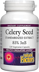 Celery Seed Extract by Natural Factors, Herbal Supplement for a Healthy Circulatory System, 120 vegetarian capsules (120 servings)