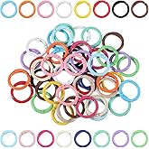 48pcs Round Carabiner Clip O Ring Key Ring Clip Metal Colored Keychain Rings Cute Carabiner Spring Snap Hook for DIY Keychain Bag Charm Handbag Purse Key Chain Clips Replacement