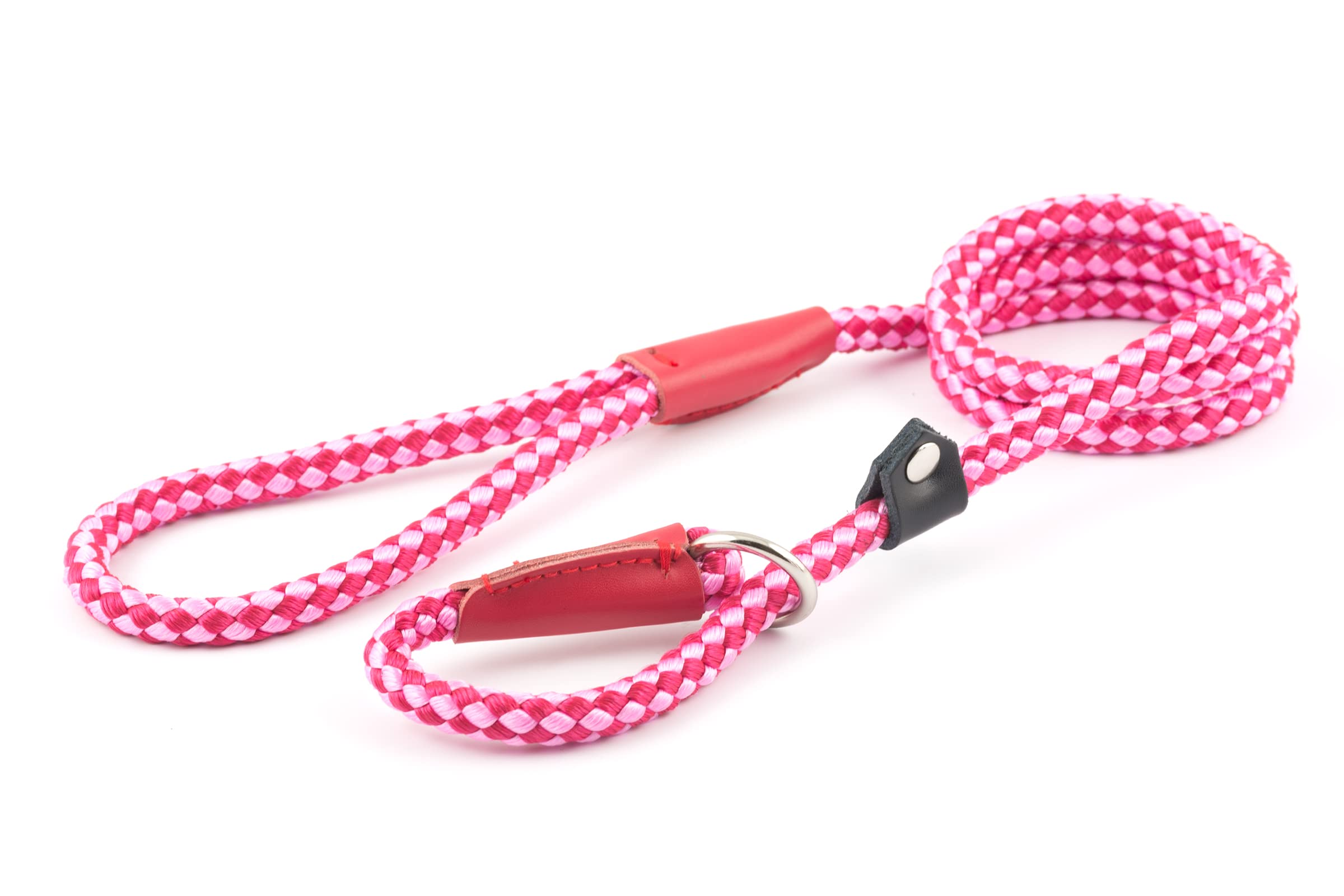 Ancol Heritage Nylon Rope Slip Lead, 1.5 m Length x 8 mm Width, Raspberry, Transparent