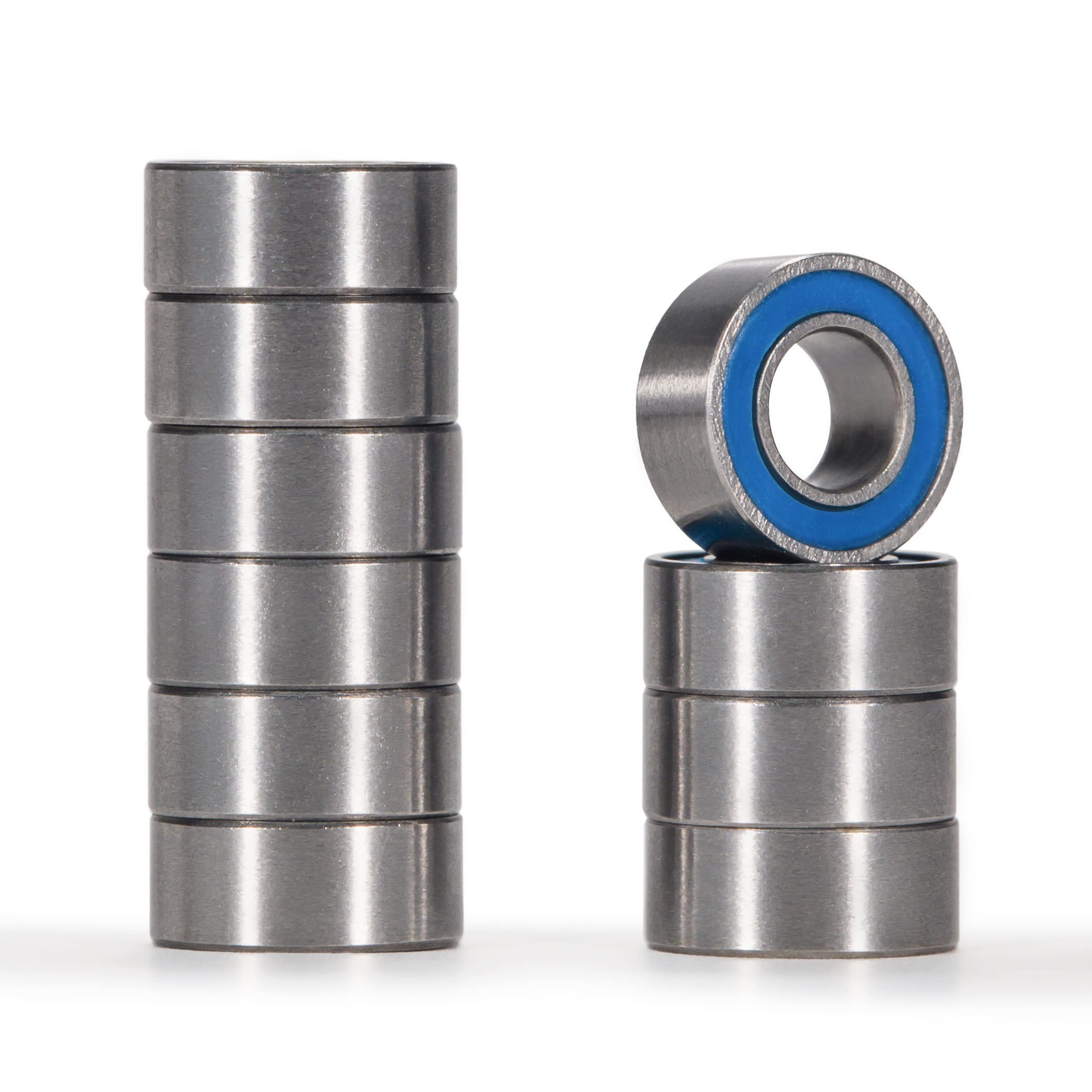 XIKE 10 Pcs MR63-2RS Mini Ball Bearings 3x6x2.5mm, Bearing Steel and Double Rubber Seals, Pre-lubrication, MR63RS Deep Groove Ball Bearing with Shields.