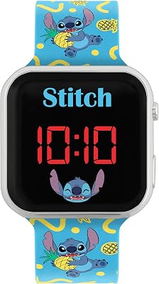 Montre LED Digitale Enfant Filles Garçon Lilo et Stitch avec Bracelet Bleu Imprimé LAS4038