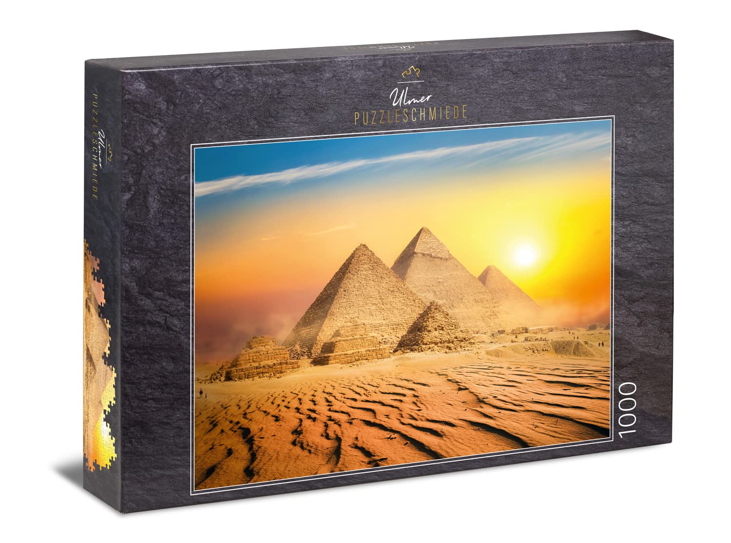 Ulmer Puzzleschmiede - Land of the Pharaoh Puzzle - Classic 1000 Piece Puzzle - Picturesque Egypt Motif with the Pyramids in the Hot Desert Sun