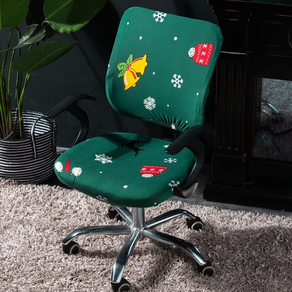 LIOOBO Christmas Office Chair Cover - Christmas Chair Cover Removable Office s Decorations for Rotating Swivel Computer Armrest for Xmas Party