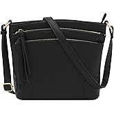 FashionPuzzle Triple Zipper Pocket Medium Crossbody Bag