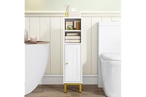 Hzuaneri Bathroom Storage Cabinet, Corner Floor Cabinet with Shelves, Customized Door Opening Direction, Bathroom Organizer w