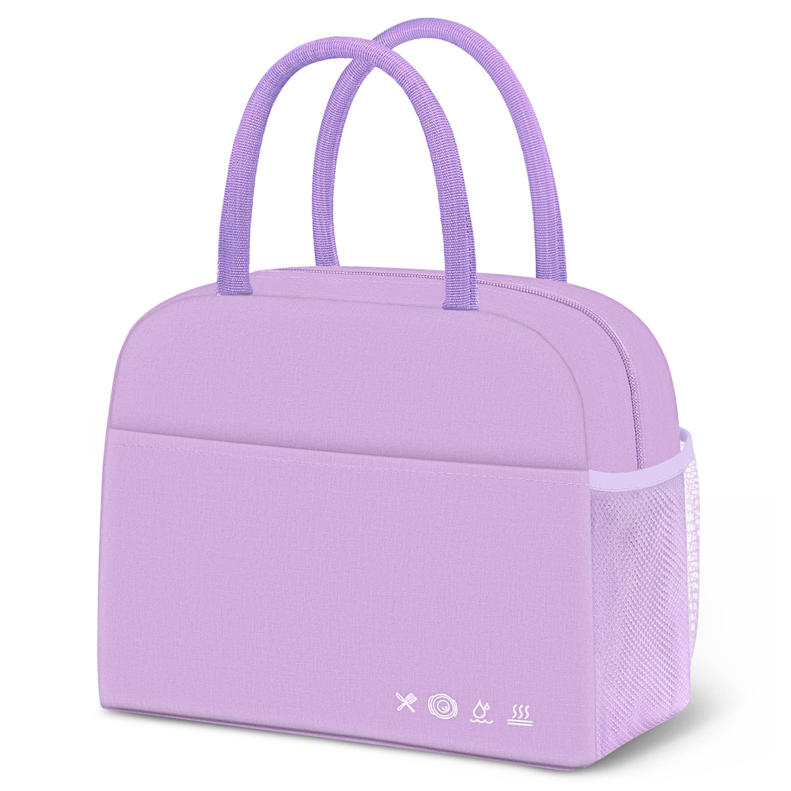 Photo 1 of DALINDA Lunch Bag Lunch Box for Women Men Reusable Insulated Lunch Bags for Adults,Leakproof Cute Cooler Lunch Tote Bag, Large Capacity for Work Travel Picnic,Purple