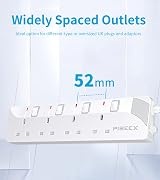 PIBEEX 4 Way Extension Lead 1.5M UK Plug 13A Fused Wall Mounted Power Strip view 5