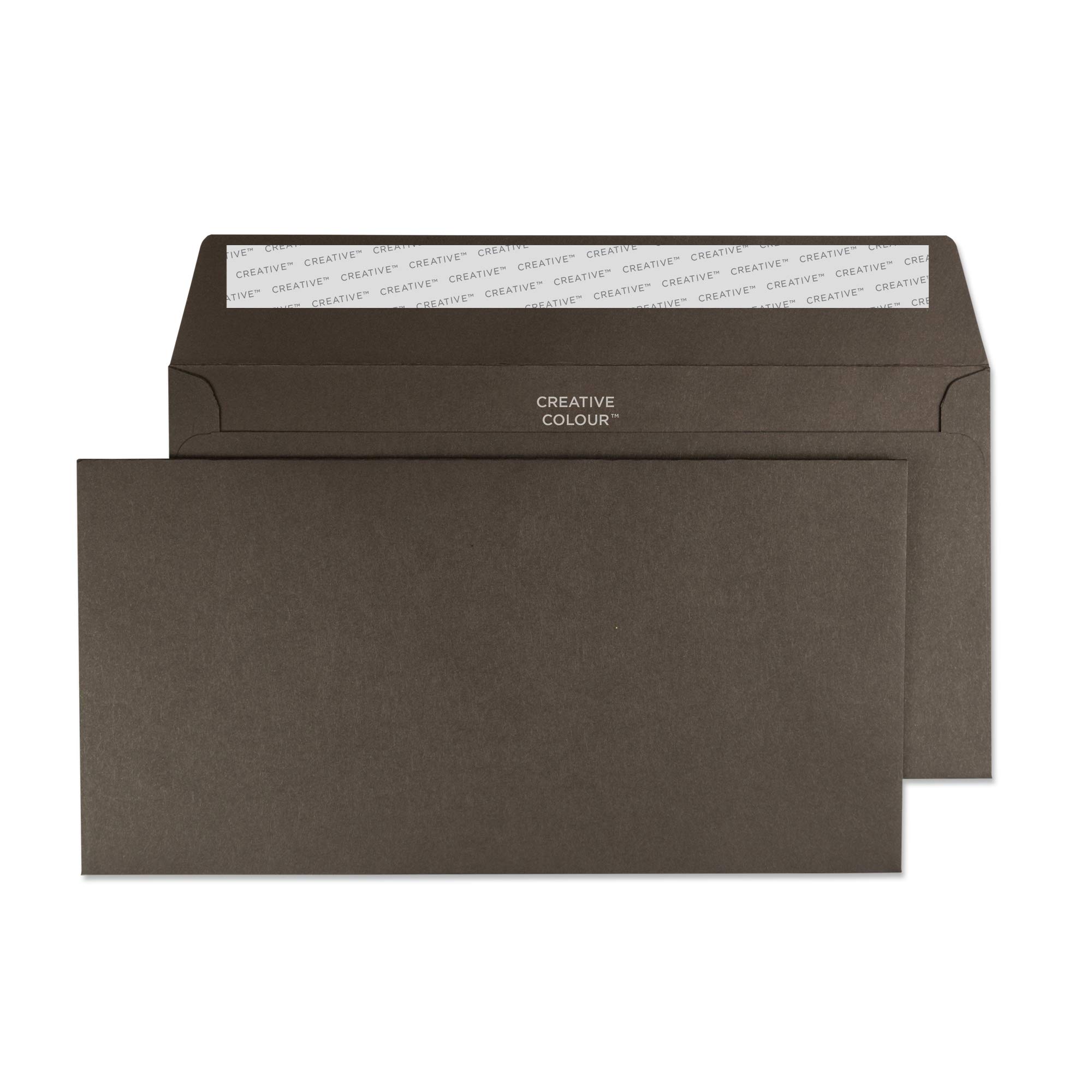 Blake Creative Colour DL+ 114 x 229 mm 120 gsm Peel & Seal Wallet Envelopes (25226) Bitter Chocolate - Pack of 25 — image 1