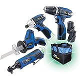 Draper Storm Force® 10.8V Power Interchange Combi Drill And Rotary Drill Twin Kit 3 X 1 5ah Batteries Charger And Bag