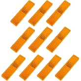 10 Pack Orange Reflectors Self-Adhesive Rectangular, Quick Mount | Road Safety Stick-on Rear Reflectors for Mailboxes Driveway Trailer Caravan Truck Lorry or Agricultural Machines Tunnels
