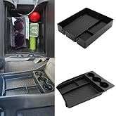 2Pcs Center Console Organizer for 2022-2026 Rivian R1S R1T Accessories | ABS Armrest Storage Box &amp; TPE Floor Lower Center Console Tray with Cup Holder, with Multiple Compartments, Non-slip, Drop-in