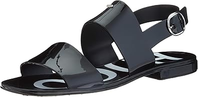 black slingback flat sandals