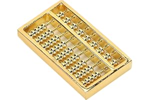 Ladieshow Mini Brass Abacus Mini Copper Abacus 9 Gears Chinese Math Calculating Tool for Kids Adult Collection(1.8 x 0.2 x 1inch)