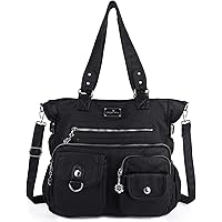 Amazon.com: Multi Pocket Nylon Totes Handbag Large Shoulder Bag