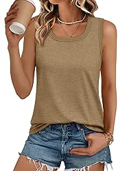 AUTOMET Womens Loose Fit Casual Flowy Tank Tops