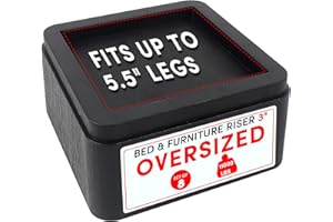 DEDU Oversized Bed Risers Heavy Duty Stackable 8 Pack, Furniture Risers for Sofas 3 Inch or 6 Inch Supports Up to 11000 Lbs, Square Bed Raising Blocks Fits 5.5 Inch Wide Desk or Couch (Black)