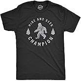 Crazy Dog T-Shirts Hide and Seek Champion Funny Bigfoot Graphic Sarcastic Tee