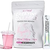 BIYODE Creatine Powder Sticks for Women: 5g Creatine 200mg Collagen L-Carnitine & Inositol for Workout Recovery & Endurance Support Pink Drink Packets 30 Servings
