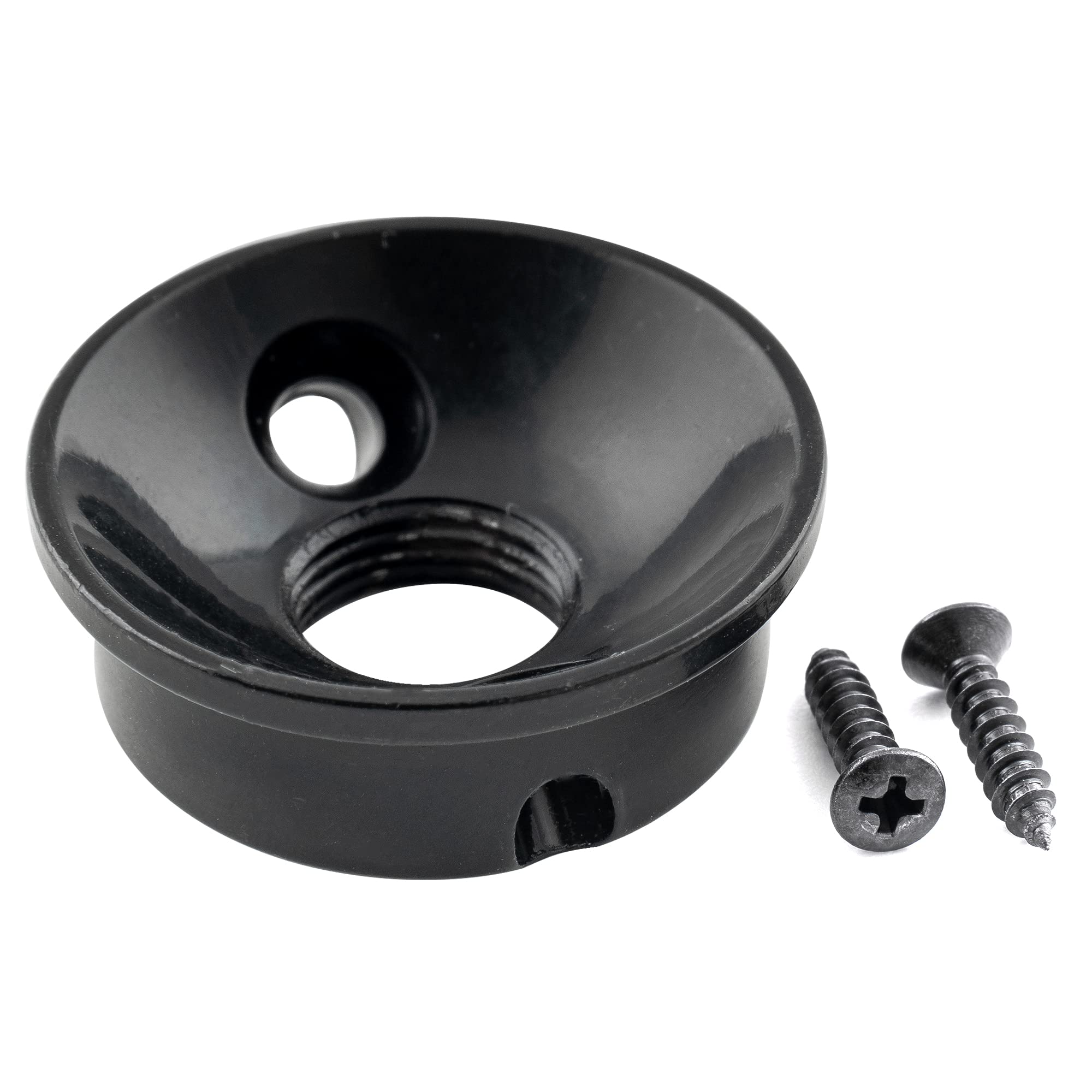 Musiclily Pro 3/8 Inch Steel Electric Guitar Jackplate Electrosocket Jack Plate for USA Tele/Telecaster Style Electric Guitar, Black