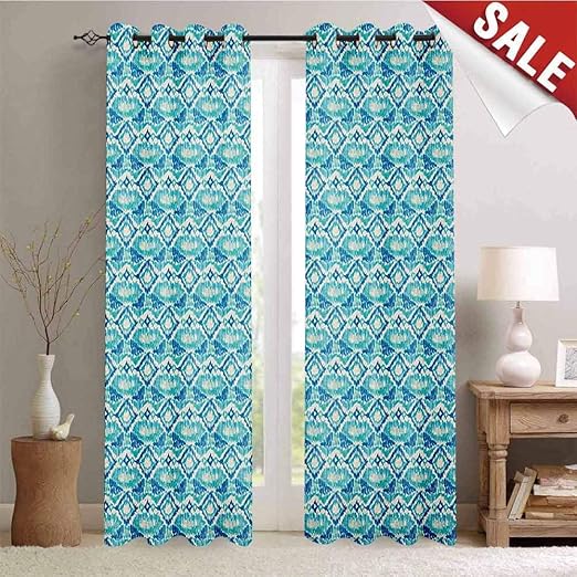 Amazon Com Hengshu Ikat Waterproof Window Curtain Abstract Shapes