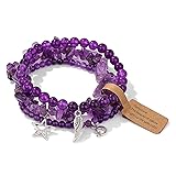 3Pcs Amethyst Bracelet for Women Boho Amethyst