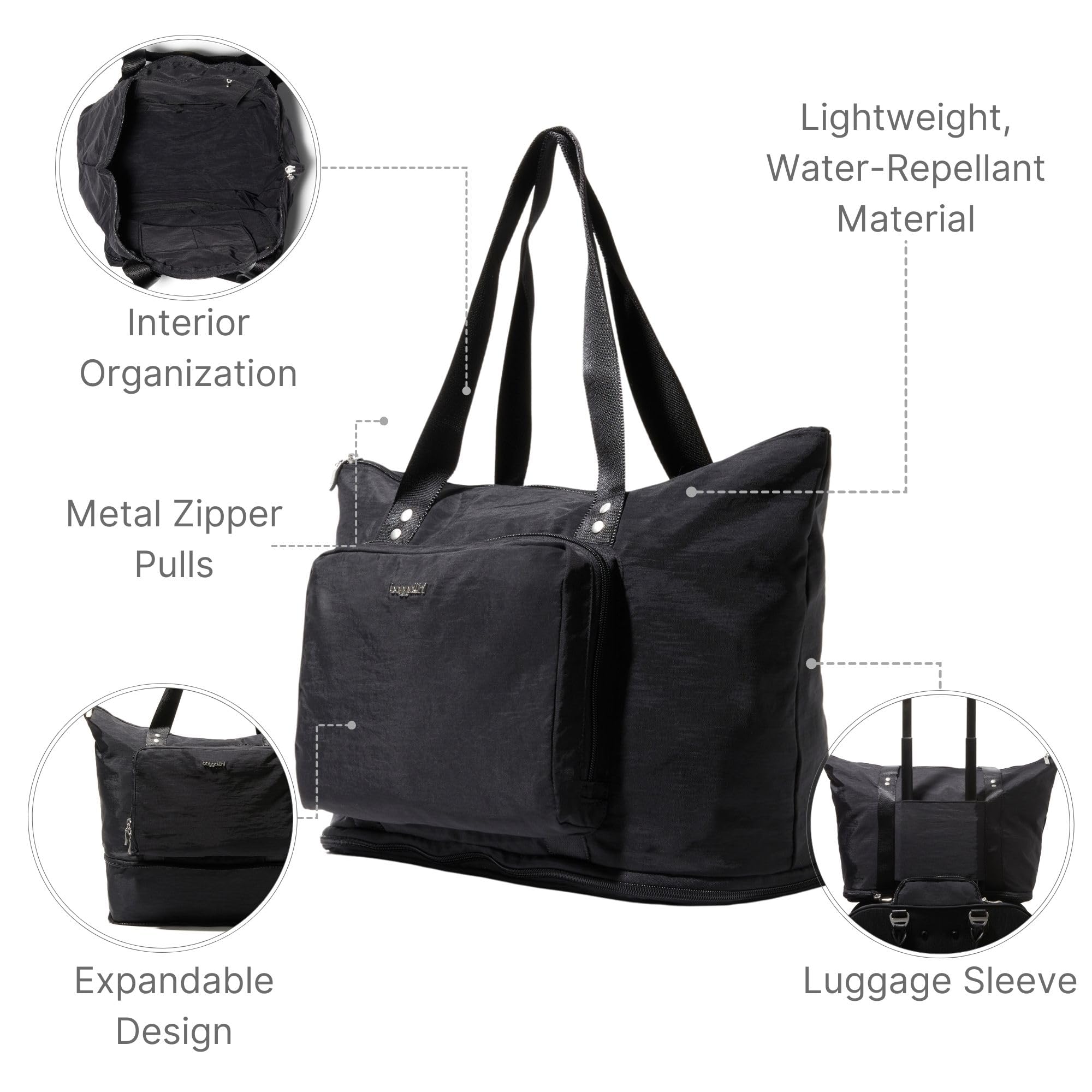Baggallini Carryall Expandable Lightweight Travel Tote 22