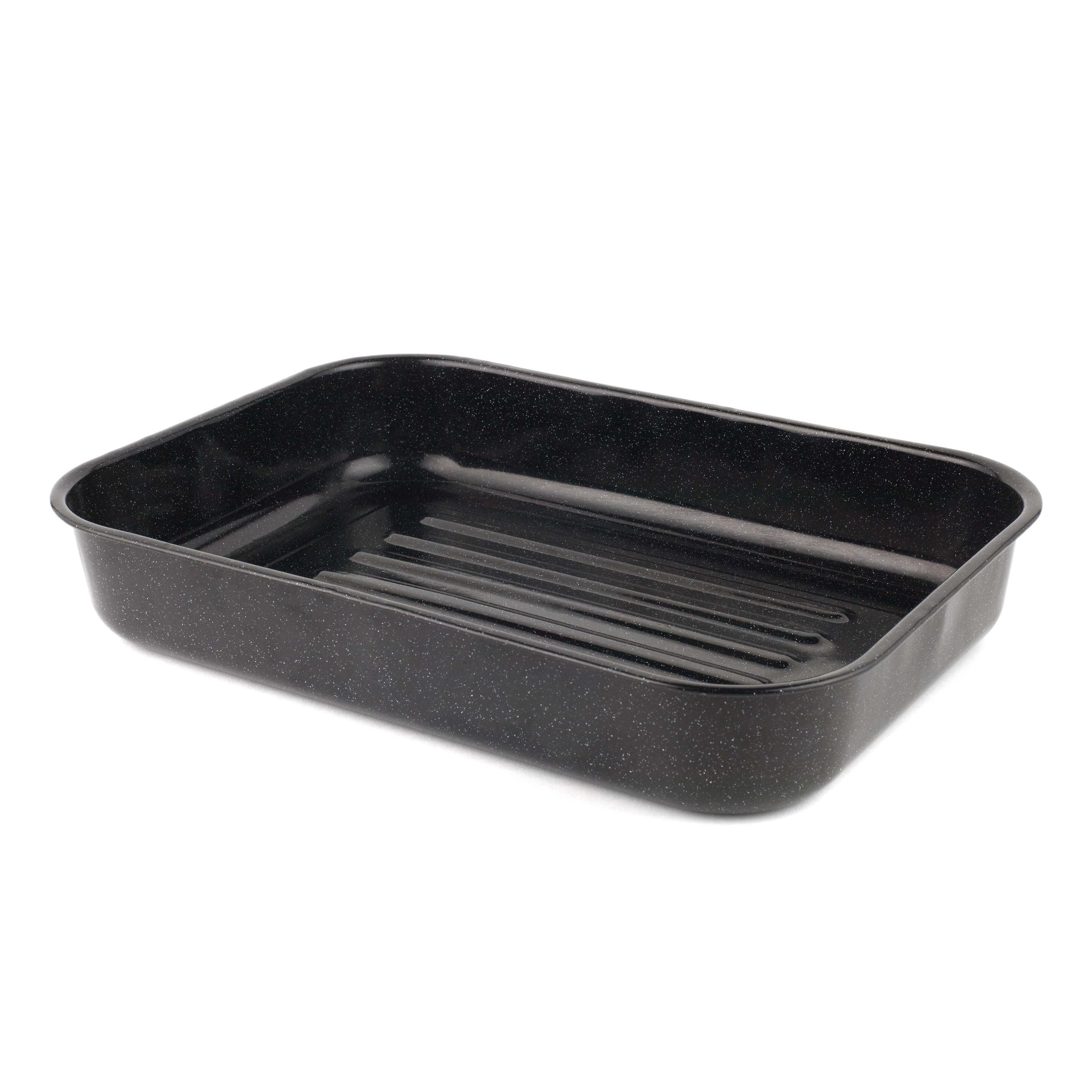 Russell Hobbs Deep 42cm Roasting Tin - Vitreous Enamel Coated Large Roaster, Oven Baking Dish, Roast Chicken Tray, Meat/Vegetables, Dishwasher Safe, Rectangular Roaster Tray, Black — image 1