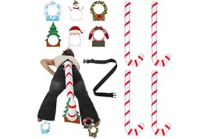 Hollowfly 12 Pcs Christmas Party Games for Adults Family Candy Cane Tail Christmas Games for Family Party Holiday Winter Activities Fun Xmas Trivia Game for Xmas Parties Supplies